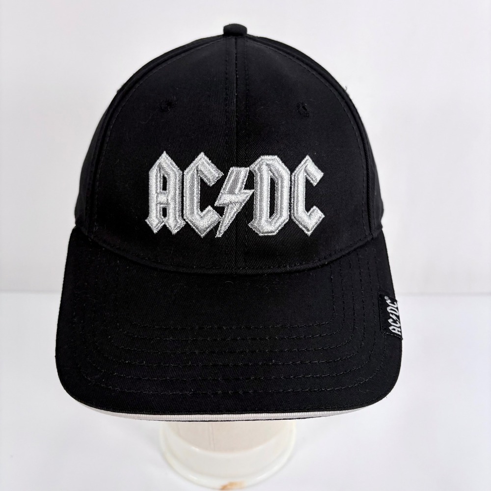 AC/DC‎ Baseball Hat Black Embroidered Band Logo Adjustable Strapback Cap 206